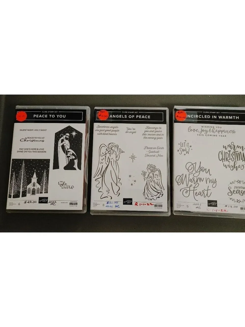 Stampin' Up! Encircled In Warmth, Angels Of Peace & Peace To You Cling Stamps